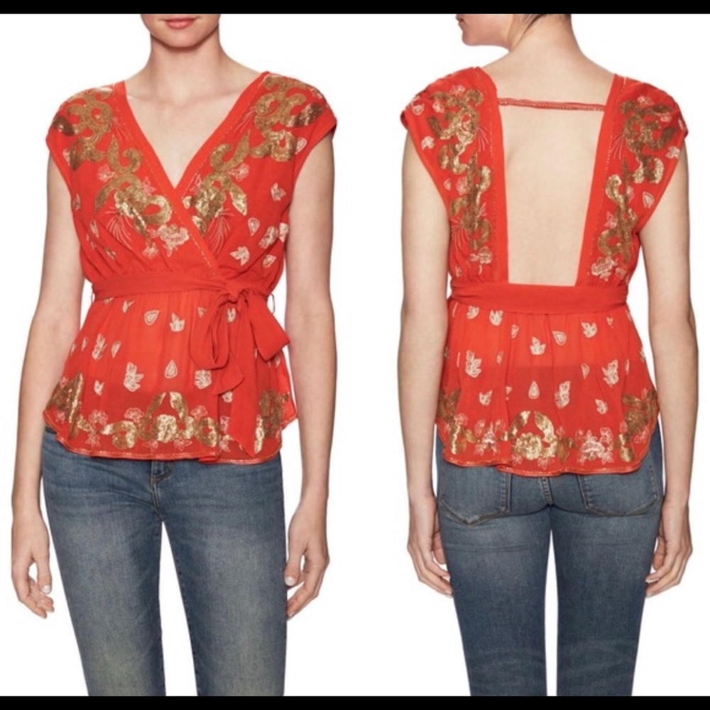 Free People Embellished Ooh La La Blouse